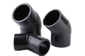 Ansi B16.9 HDPE ฟิตติ้งข้อศอก 45 องศาก้นฟิวชั่นสำหรับปั๊มน้ำ